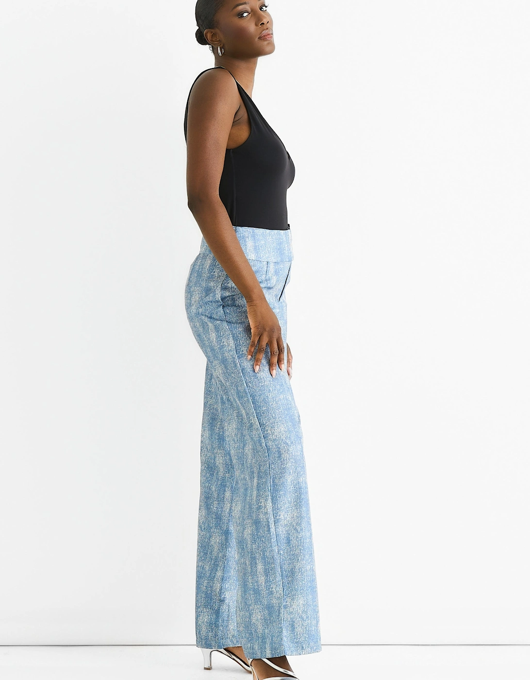 Blue Buckle Detail Trouser