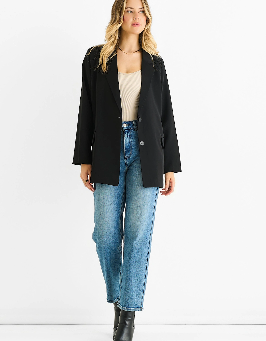 Black Tailoring Oversized Draped Blazer, 5 of 4