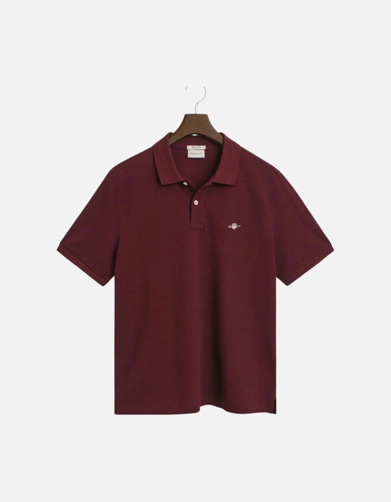 Reg SS Pique Polo - Bordeaux Melange