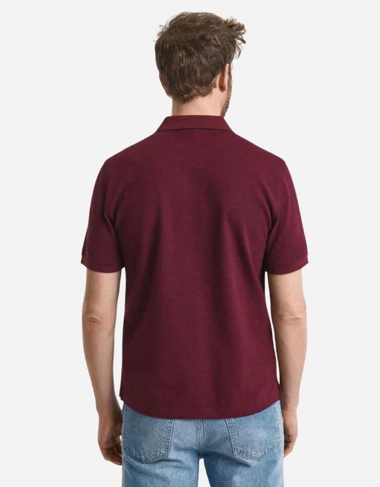 Reg SS Pique Polo - Bordeaux Melange