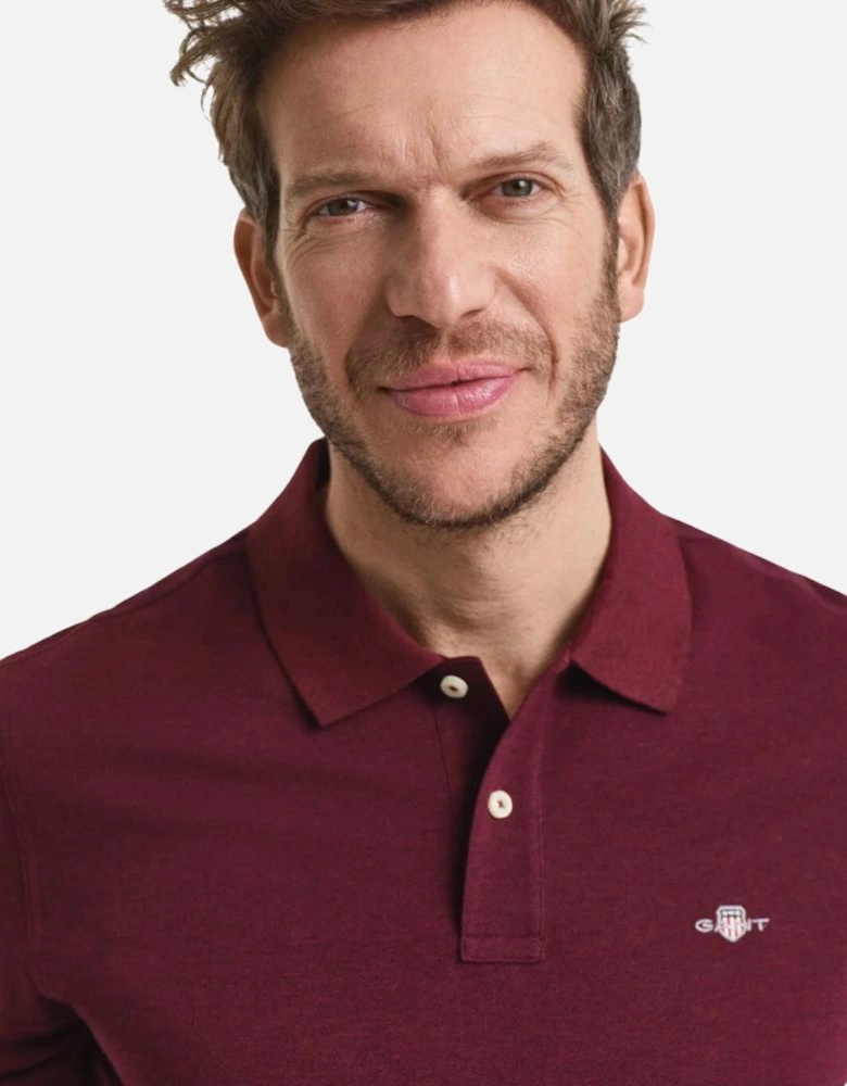 Reg SS Pique Polo - Bordeaux Melange