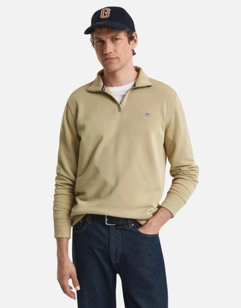 Reg Shield Half Zip Sweat - Woody Beige