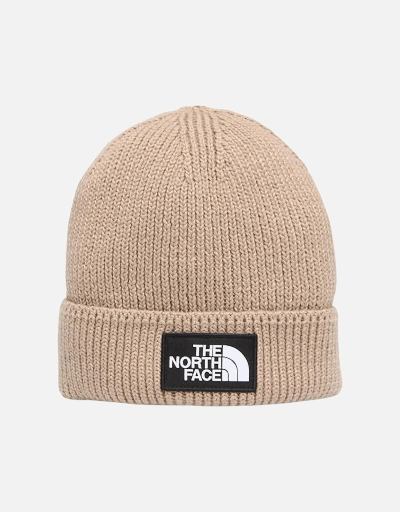TNF Logo Box Cuffed Beanie - Mushroom Grey