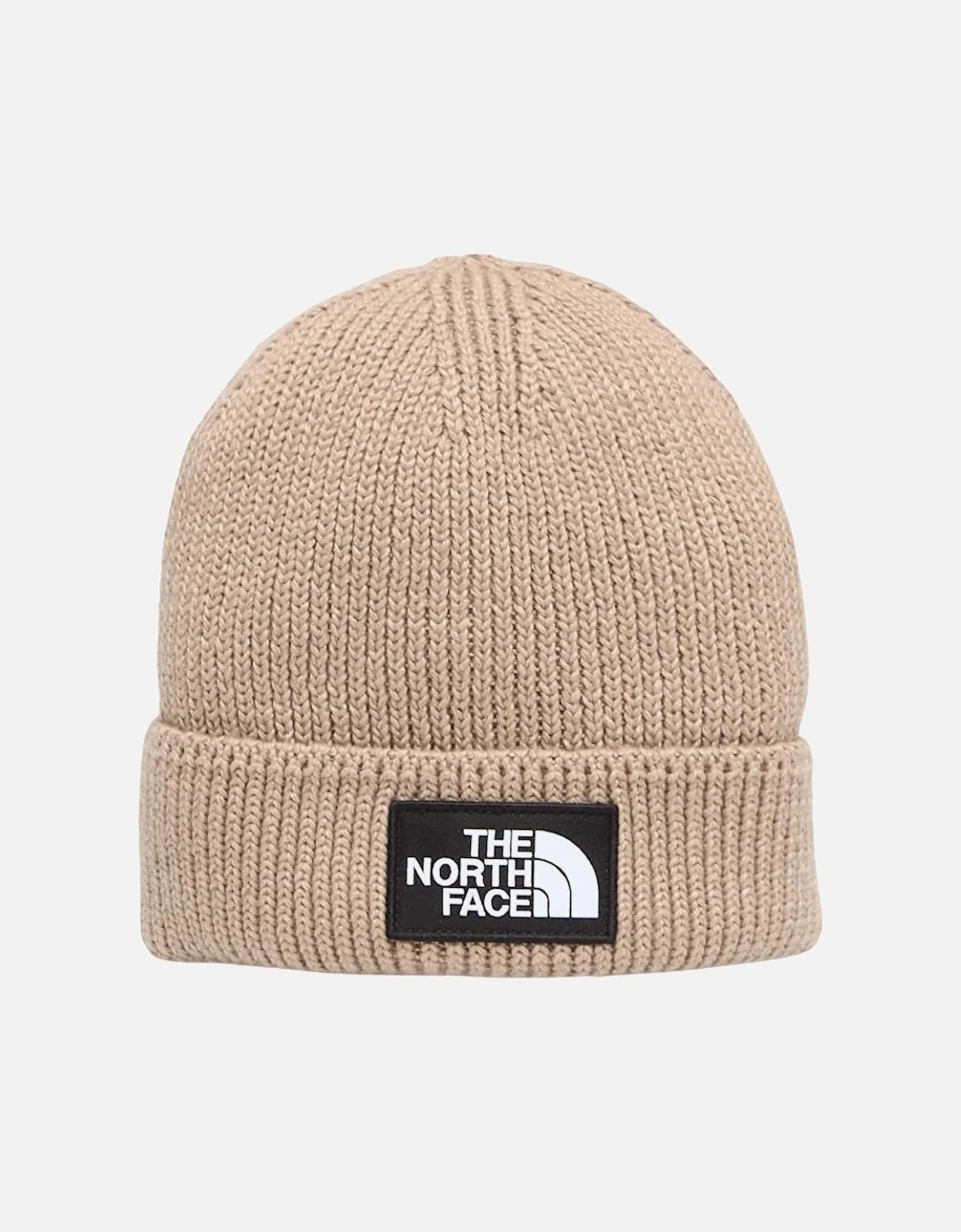 TNF Logo Box Cuffed Beanie - Mushroom Grey, 3 of 2