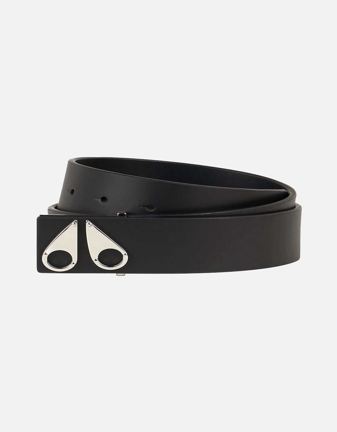 Moose Knuckles Men's Logo Icon Belt Silver - Black - Size: 34