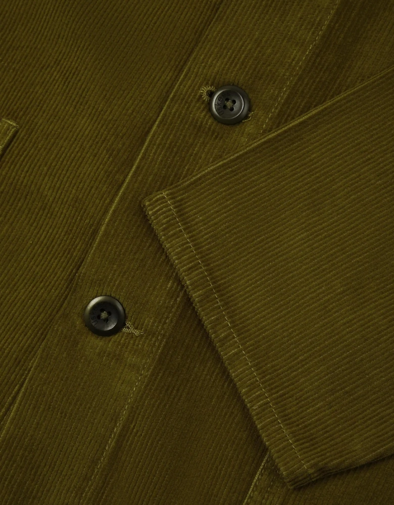 Woodland Green #3001 Cord Buttoned Overshirt