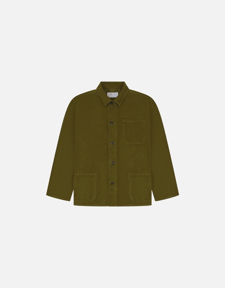 Woodland Green #3001 Cord Buttoned Overshirt