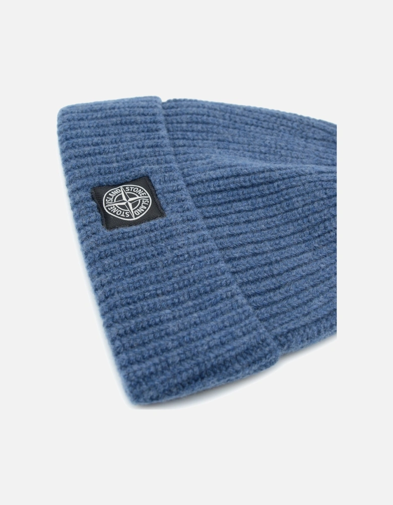 Compass Patch Beanie Hat Blue