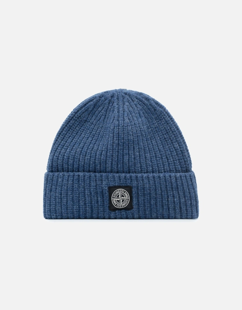Compass Patch Beanie Hat Blue