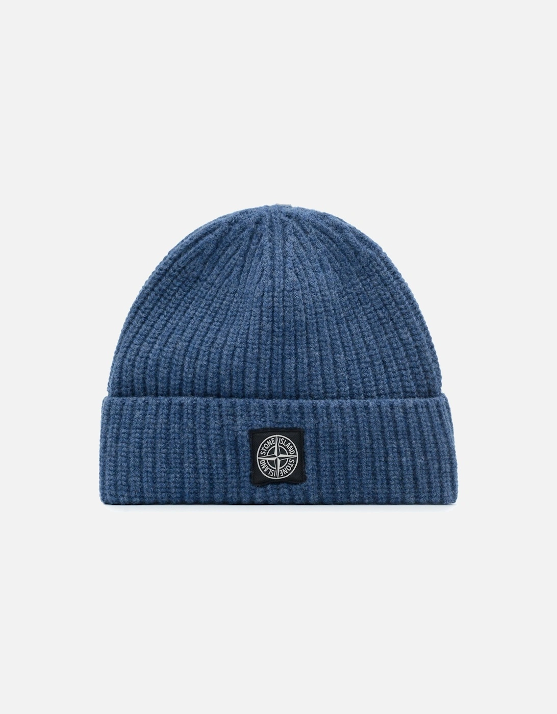 Stone Island Men's Compass Patch Beanie Hat Blue - Grey - Size: OS