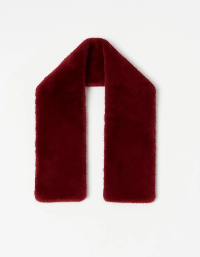 Faux Fur Merlot Print Pull-Through Scarf
