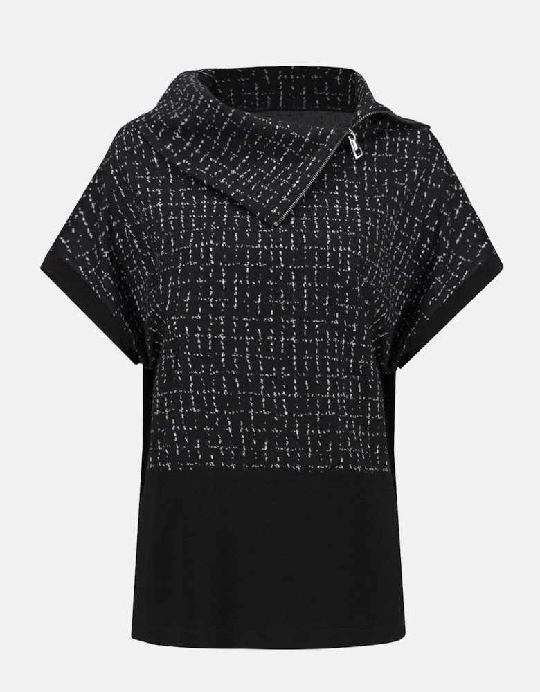 Jacquard checkered boxy print tunic