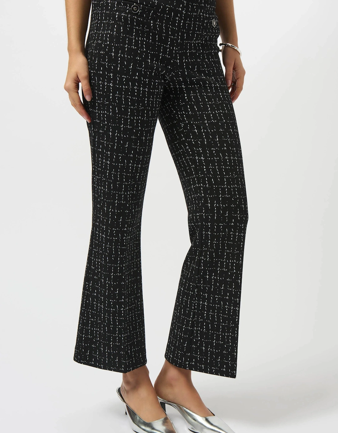 Jacquard checkered print flared pants, 6 of 5