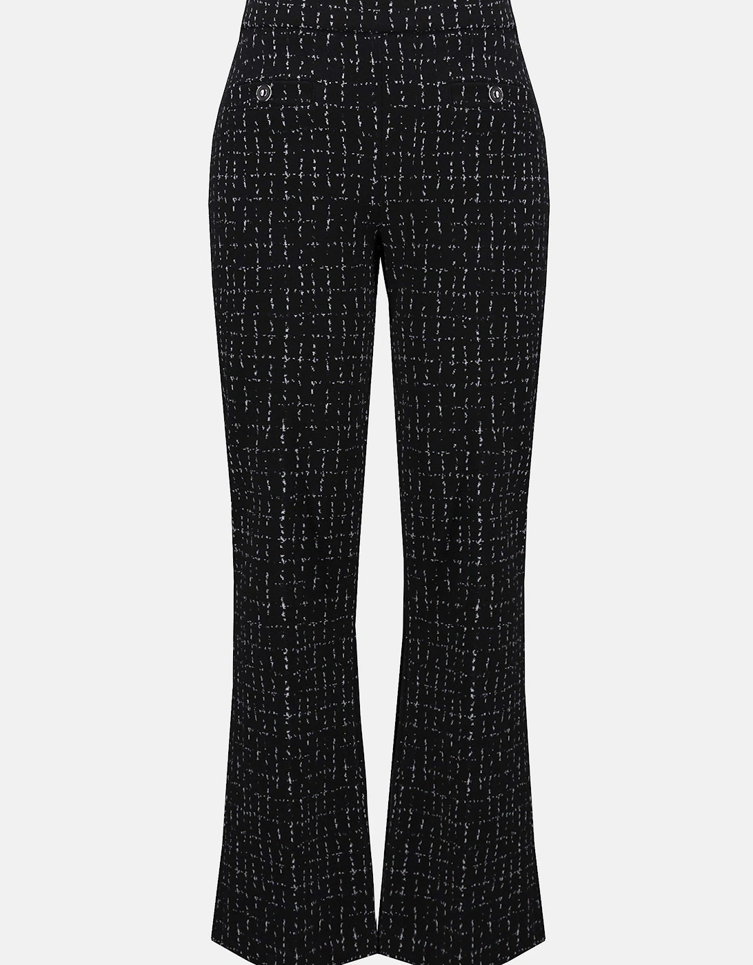 Jacquard checkered print flared pants