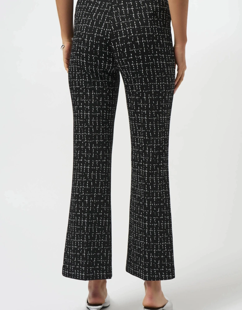 Jacquard checkered print flared pants