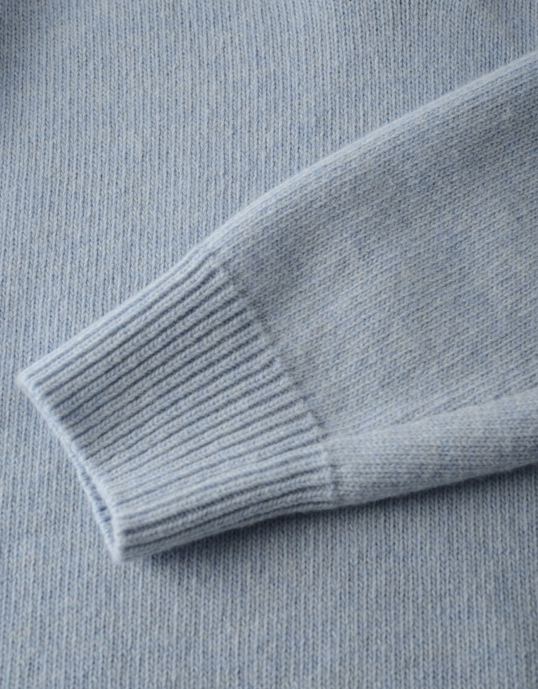 Quarter Button Sweater Blue