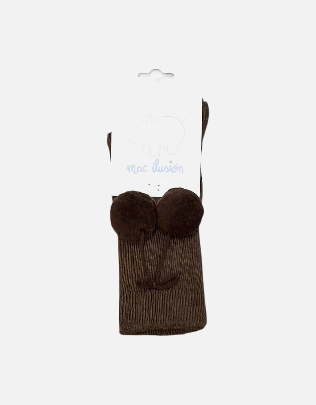 Brown Pom Pom Knee Socks, 2 of 1