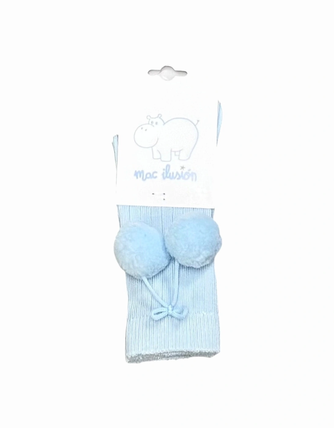 Boys Blue Pom Pom Knee Socks, 2 of 1