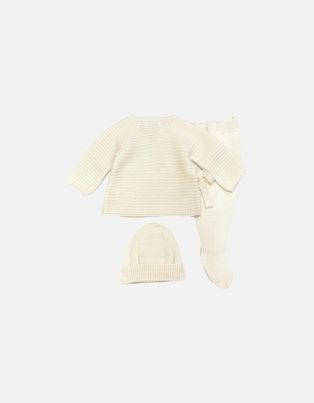 Cream Knit Hat Pant Set