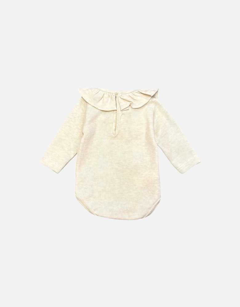 Cream Jersey Frill Collar Body