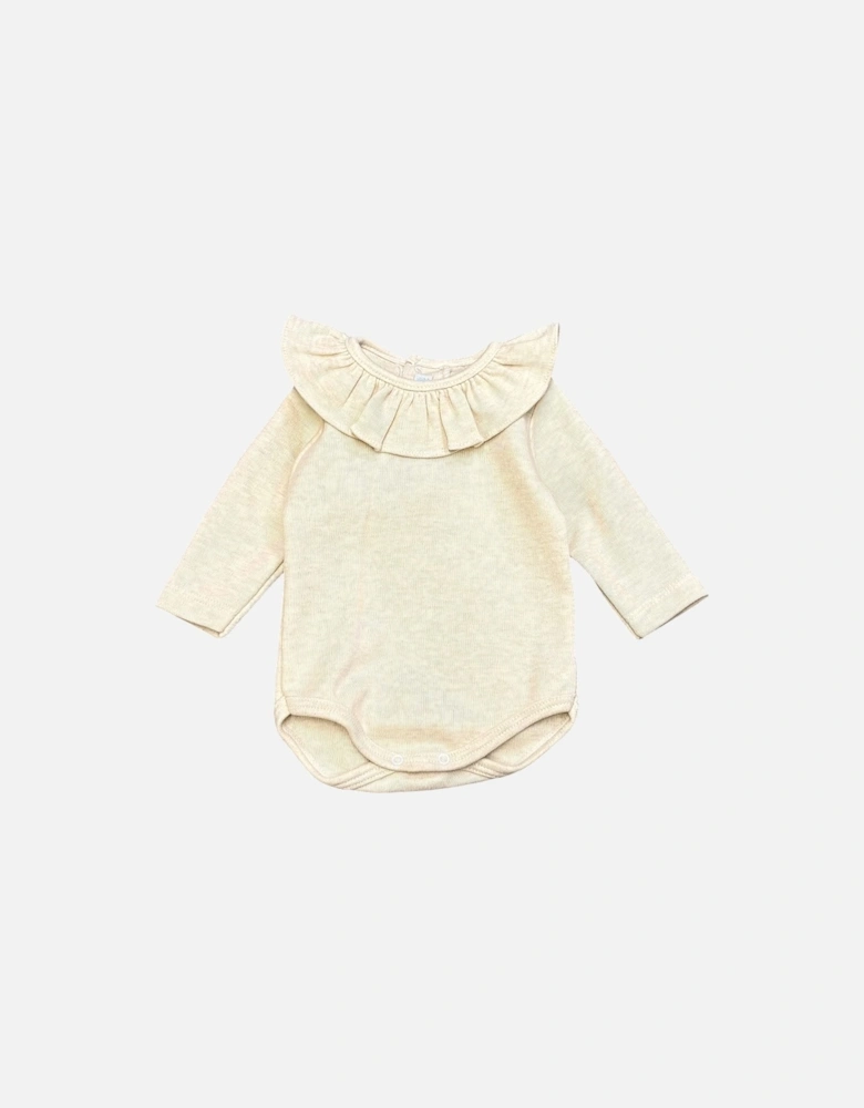 Cream Jersey Frill Collar Body