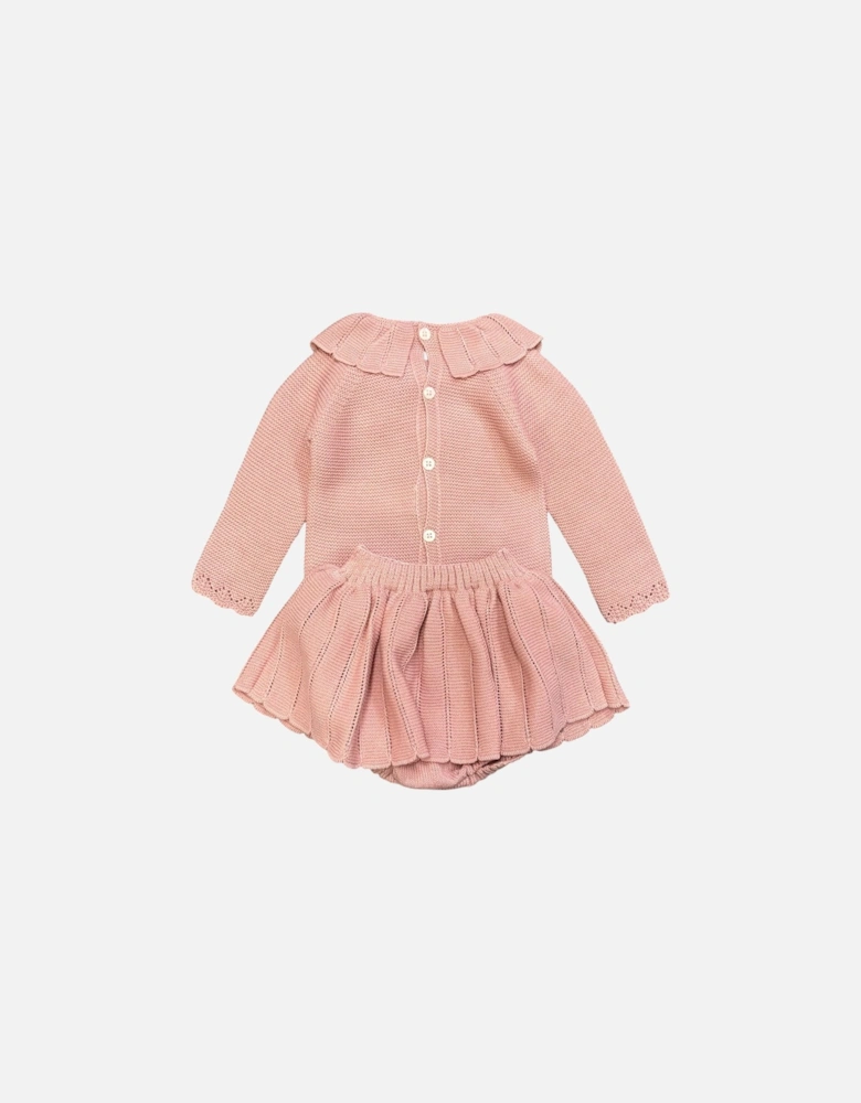 Girls Dusty Pink Knit Jam Pant Set