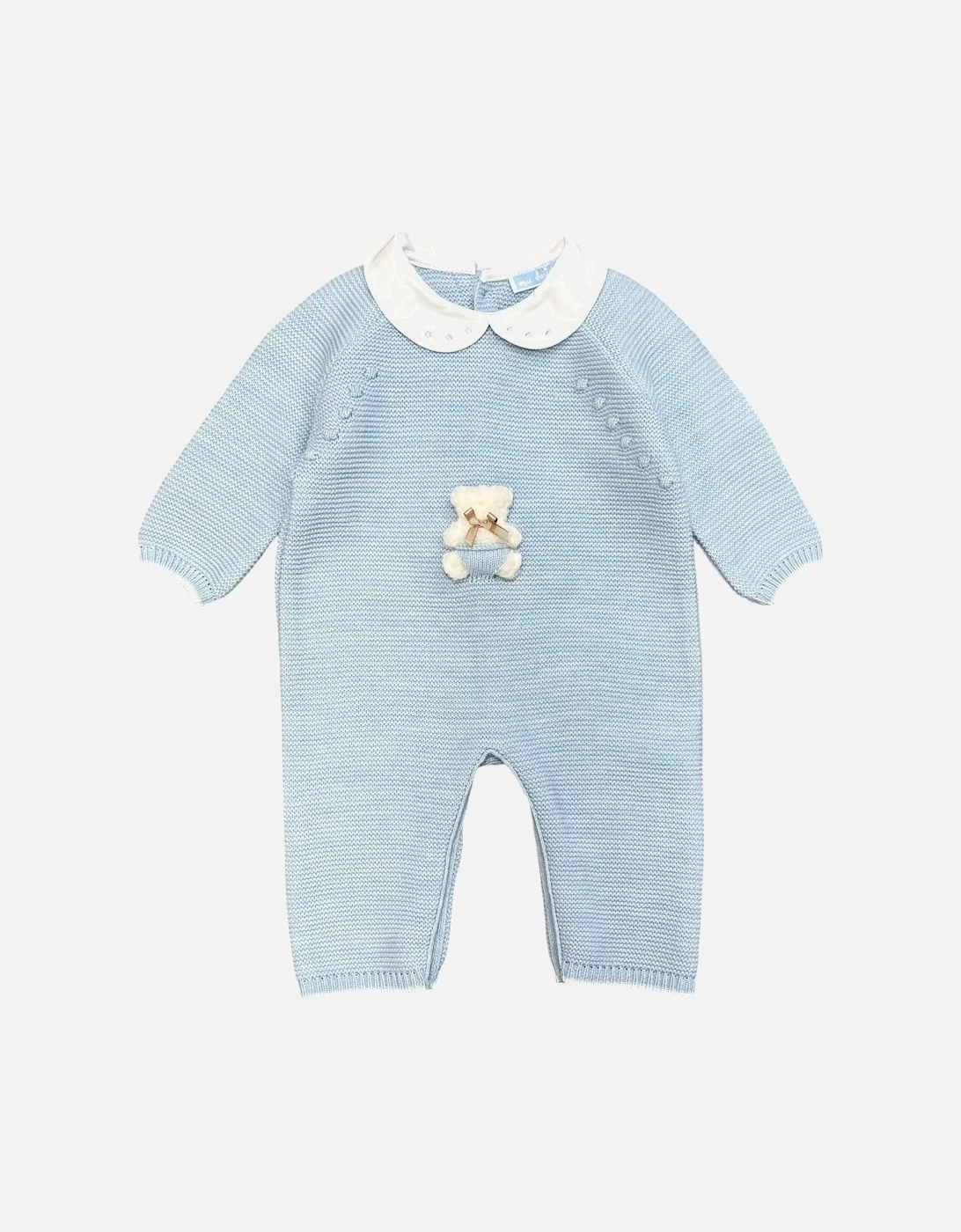 Boys Blue Knit Long Romper, 3 of 2
