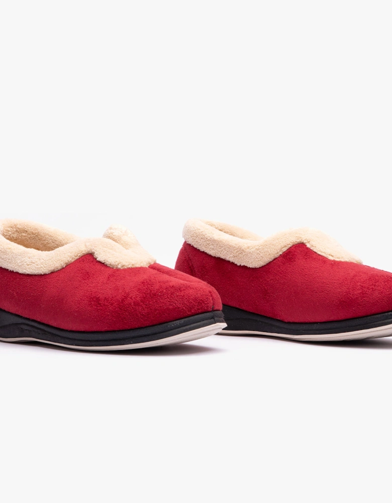 CARMEN Womens (EE Fit) Full Slippers Red