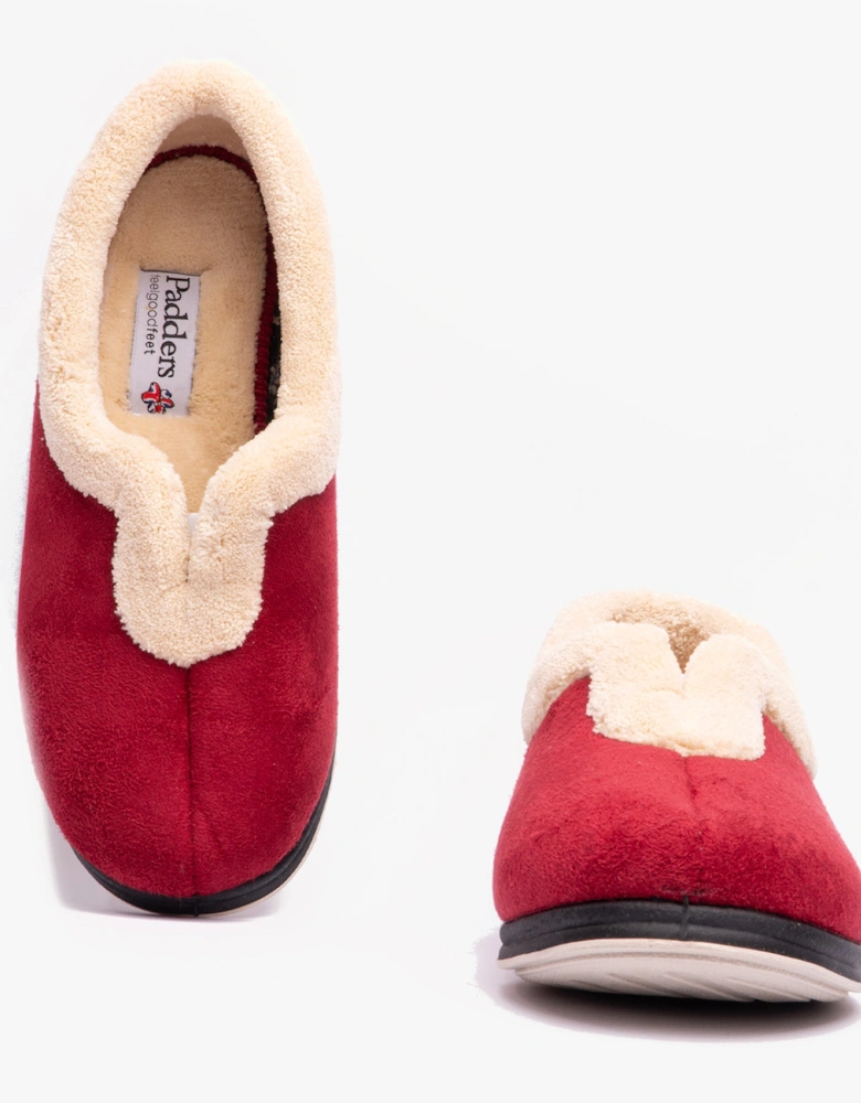 CARMEN Womens (EE Fit) Full Slippers Red