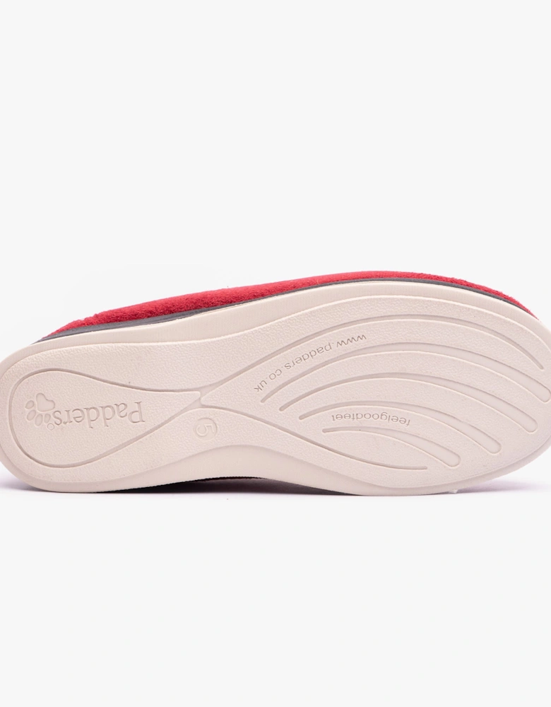 CARMEN Womens (EE Fit) Full Slippers Red