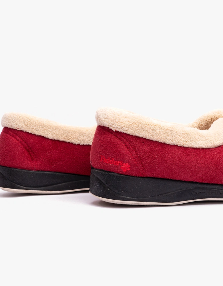 CARMEN Womens (EE Fit) Full Slippers Red
