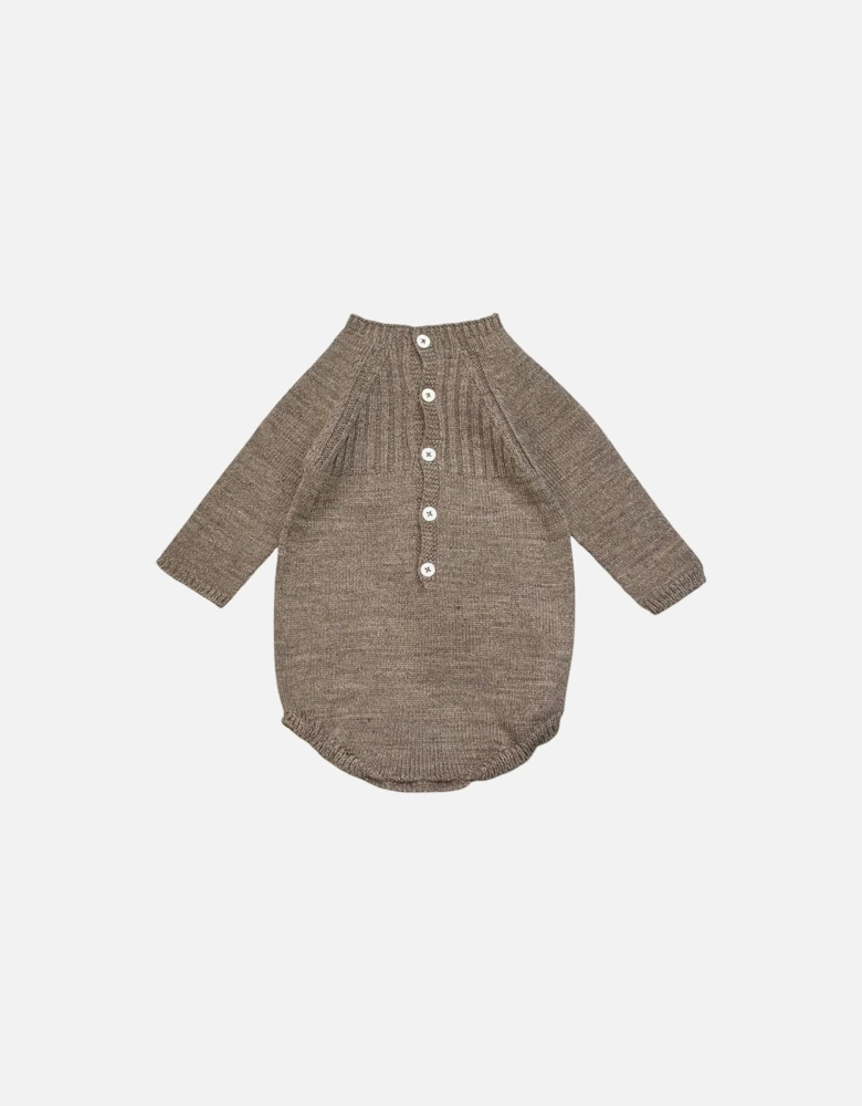 Mocha Brown Knit Tie Romper