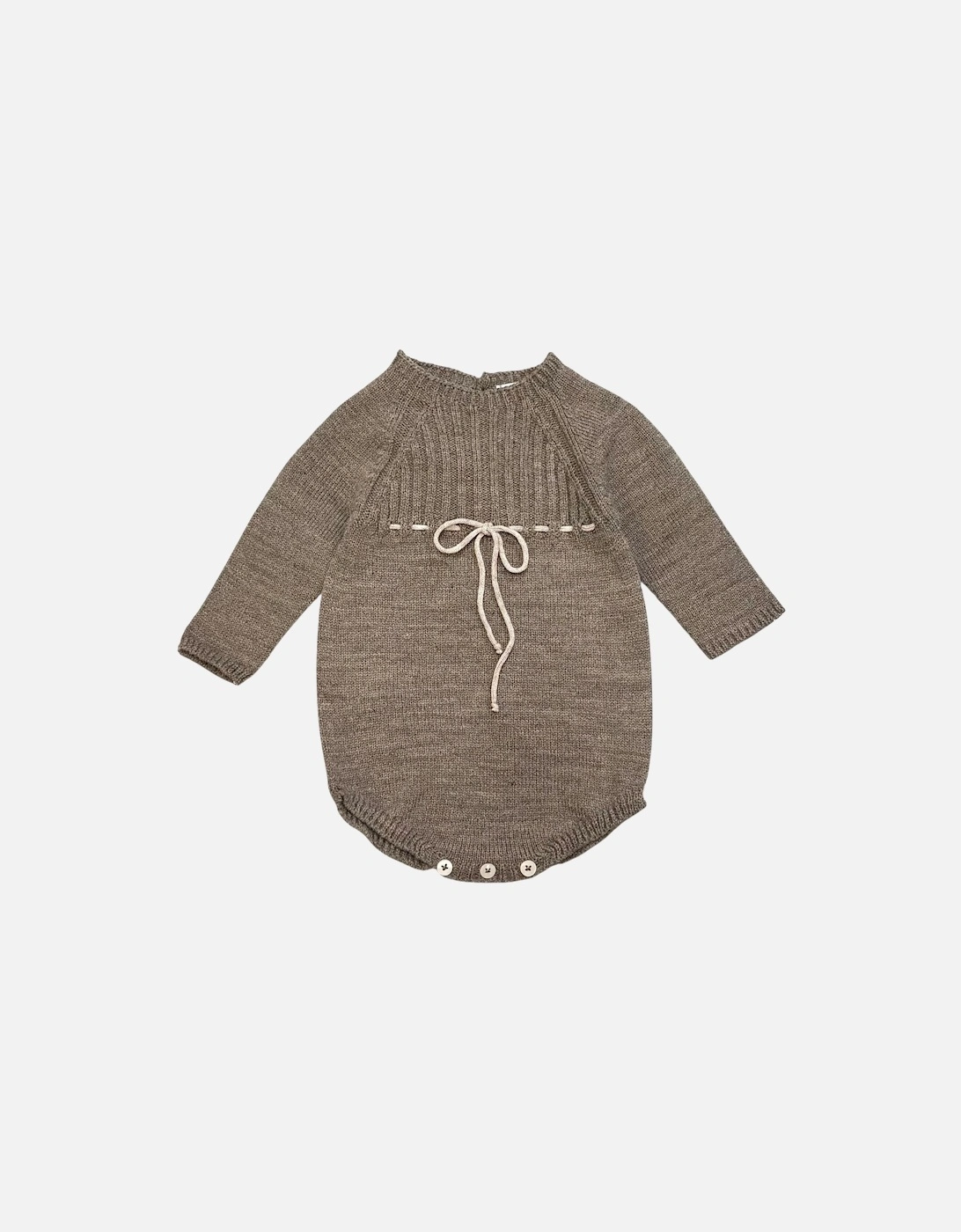 Mocha Brown Knit Tie Romper, 3 of 2