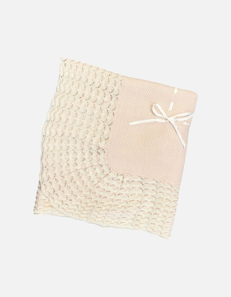 Girls Peach Pink Knit Blanket