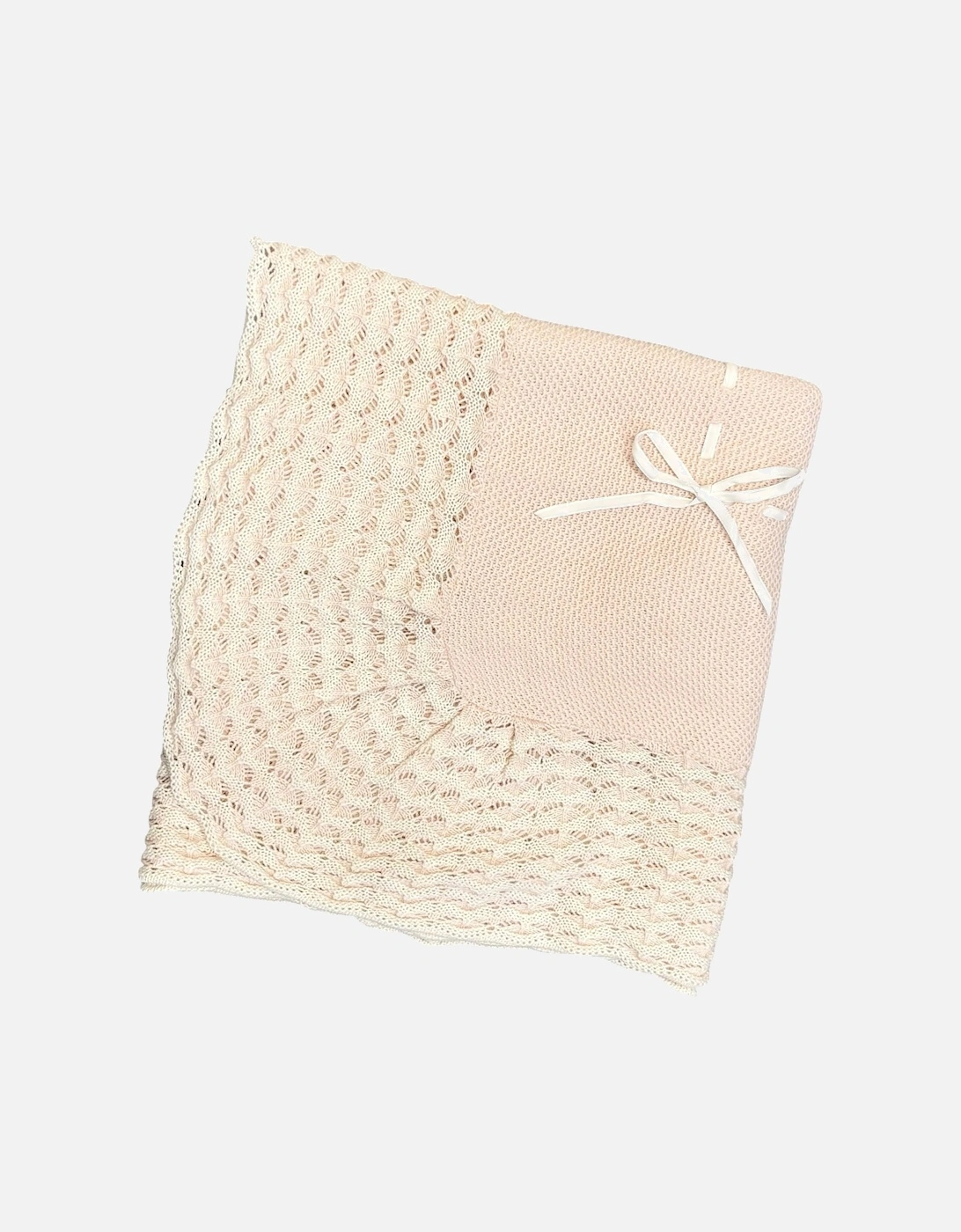 Girls Peach Pink Knit Blanket, 2 of 1