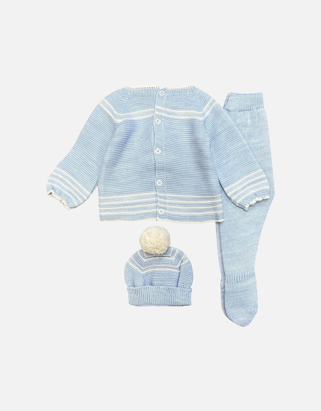 Boys Blue Knit Hat Pant Set