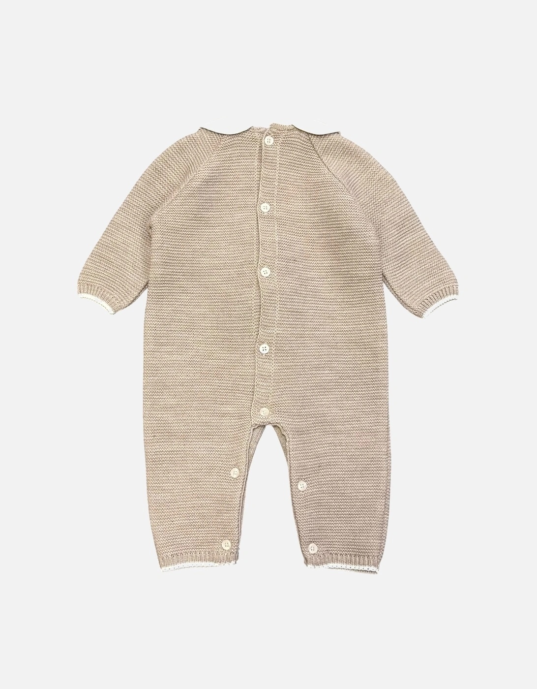 Boys Soft Brown Knit Long Romper