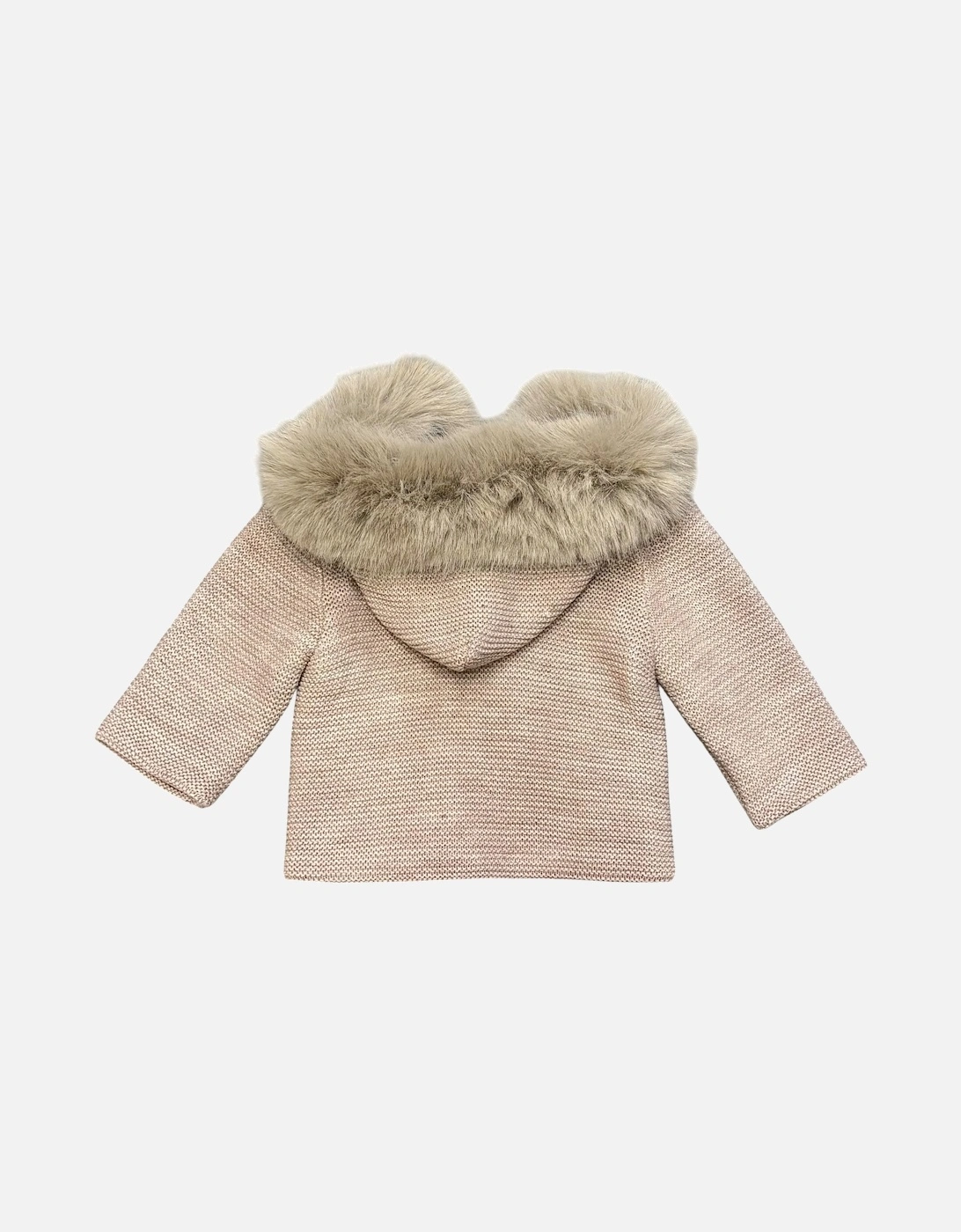 Soft Brown Knit Fur Trimmed Cardigan