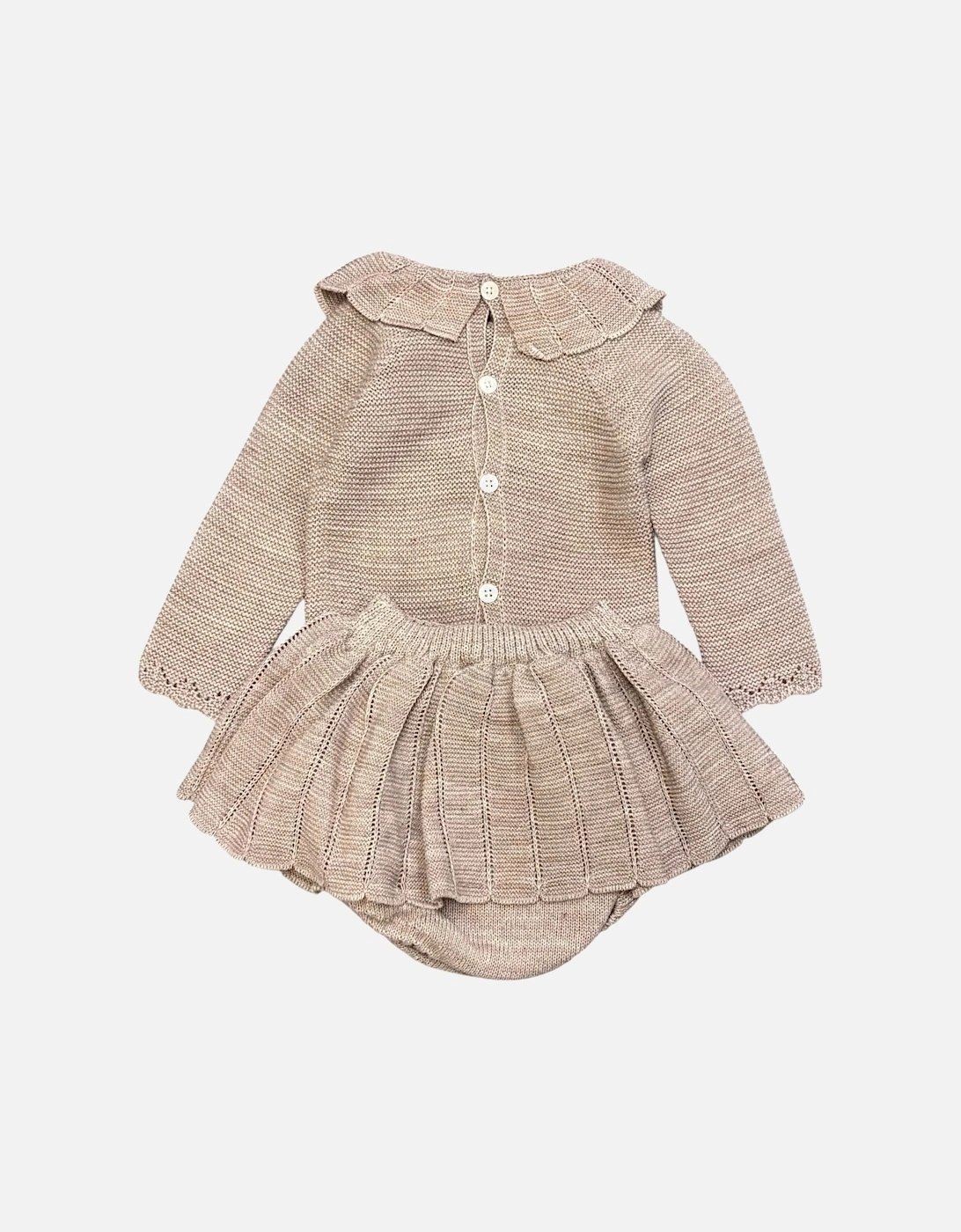 Girls Soft Brown Knit Jam Pant Set