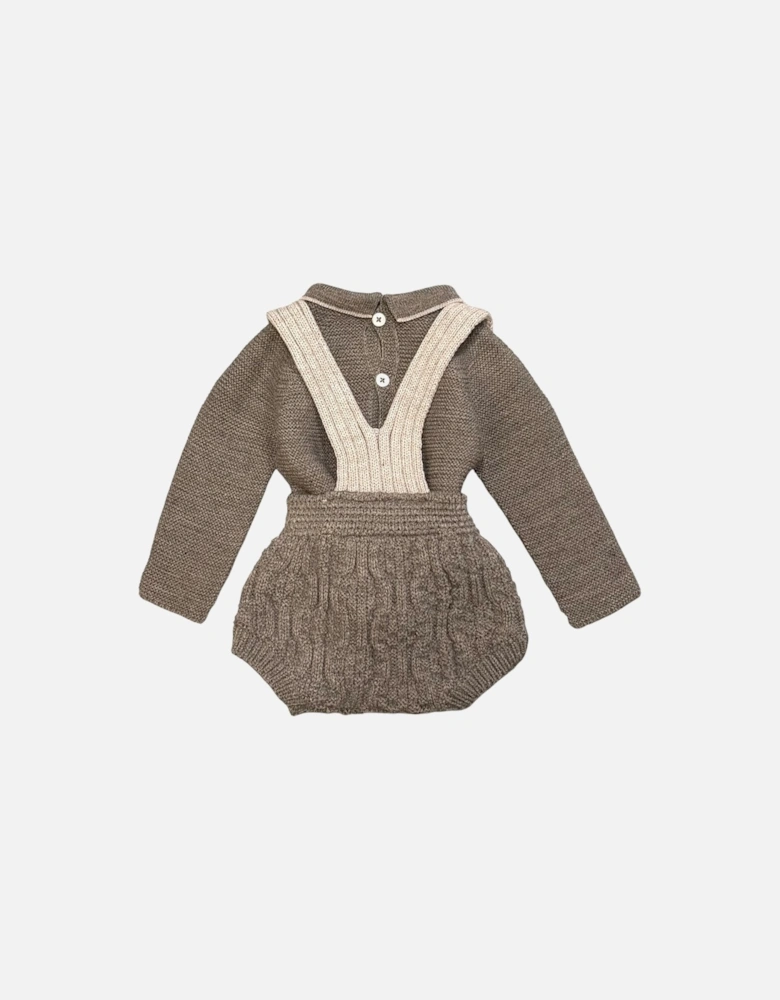 Boys Mocha Brown Knit Jam Pant Set