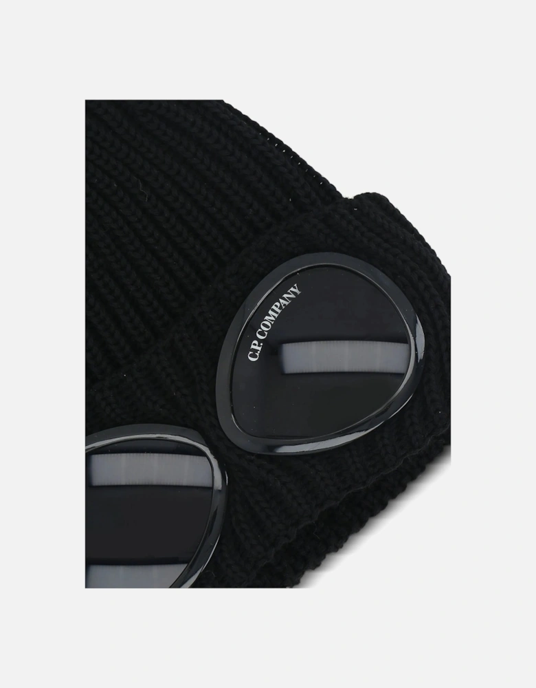Merino Wool Goggle Hat Black