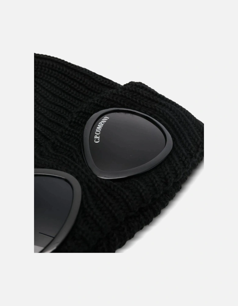 Merino Wool Goggle Hat Black