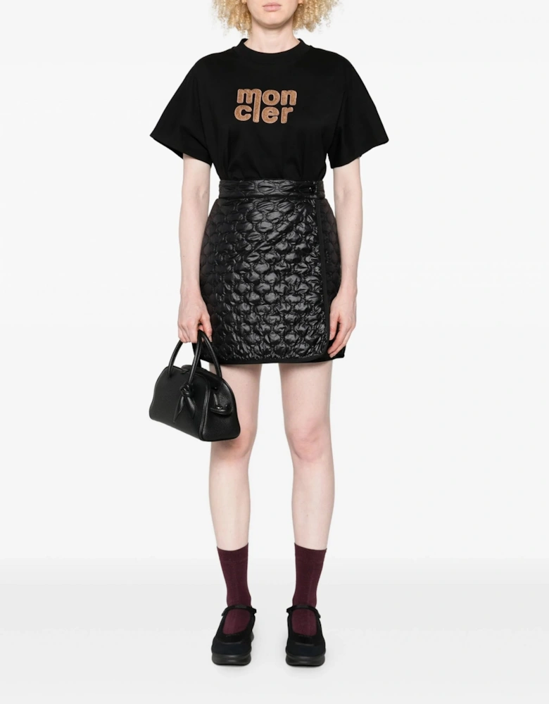 Womens Quilted Skirt Black