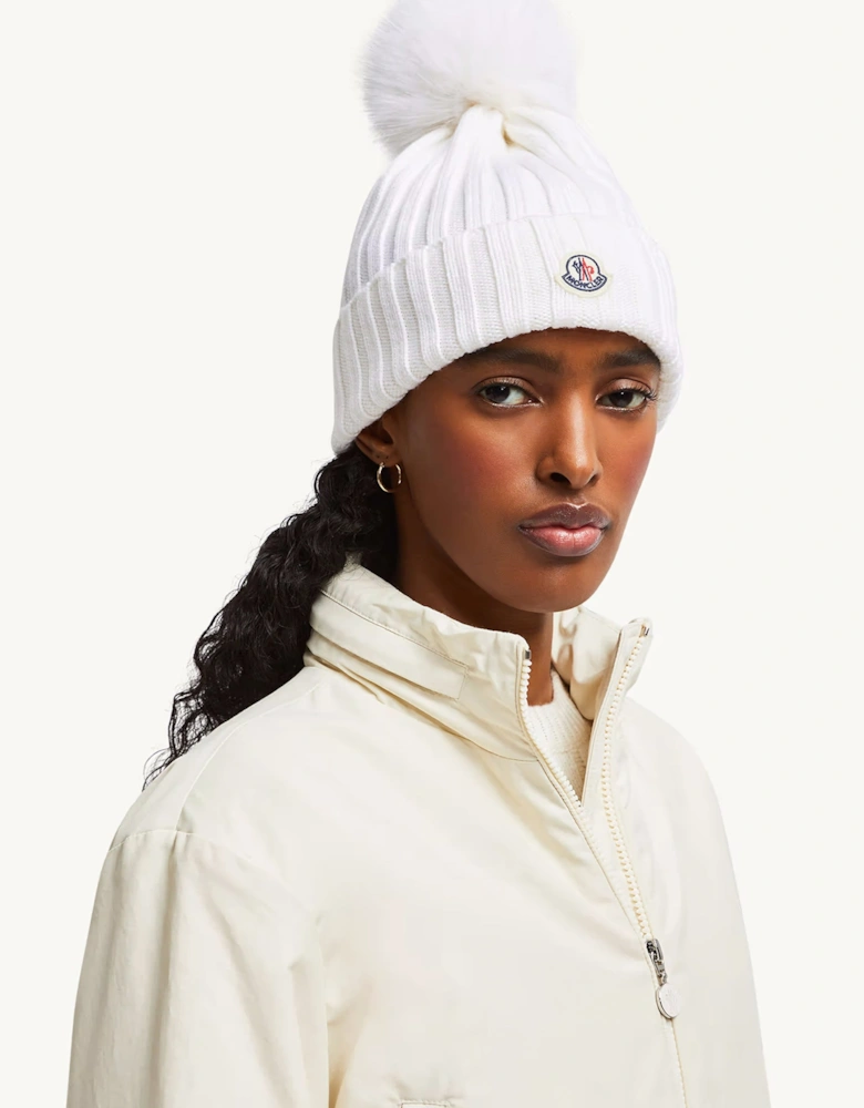 Womens Tonal Bobble Hat White