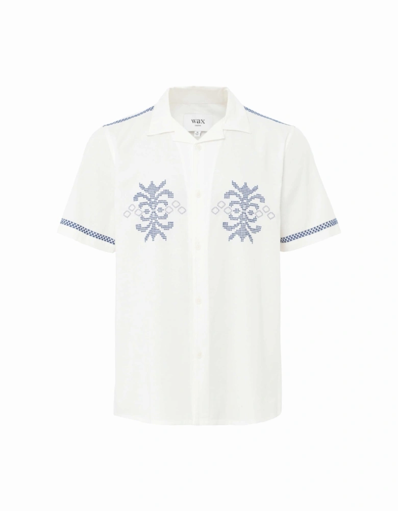 Linen Mix Embroidered Didcot Shirt