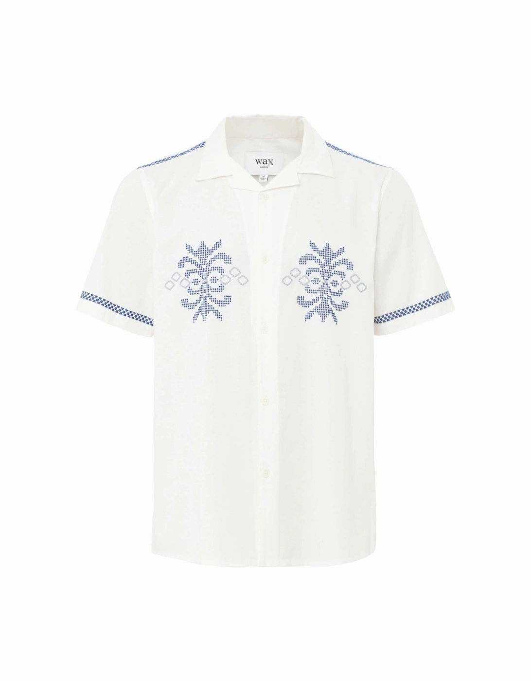 Linen Mix Embroidered Didcot Shirt, 6 of 5