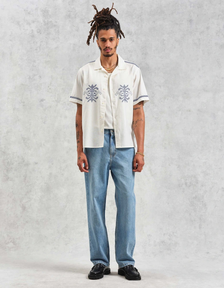 Linen Mix Embroidered Didcot Shirt