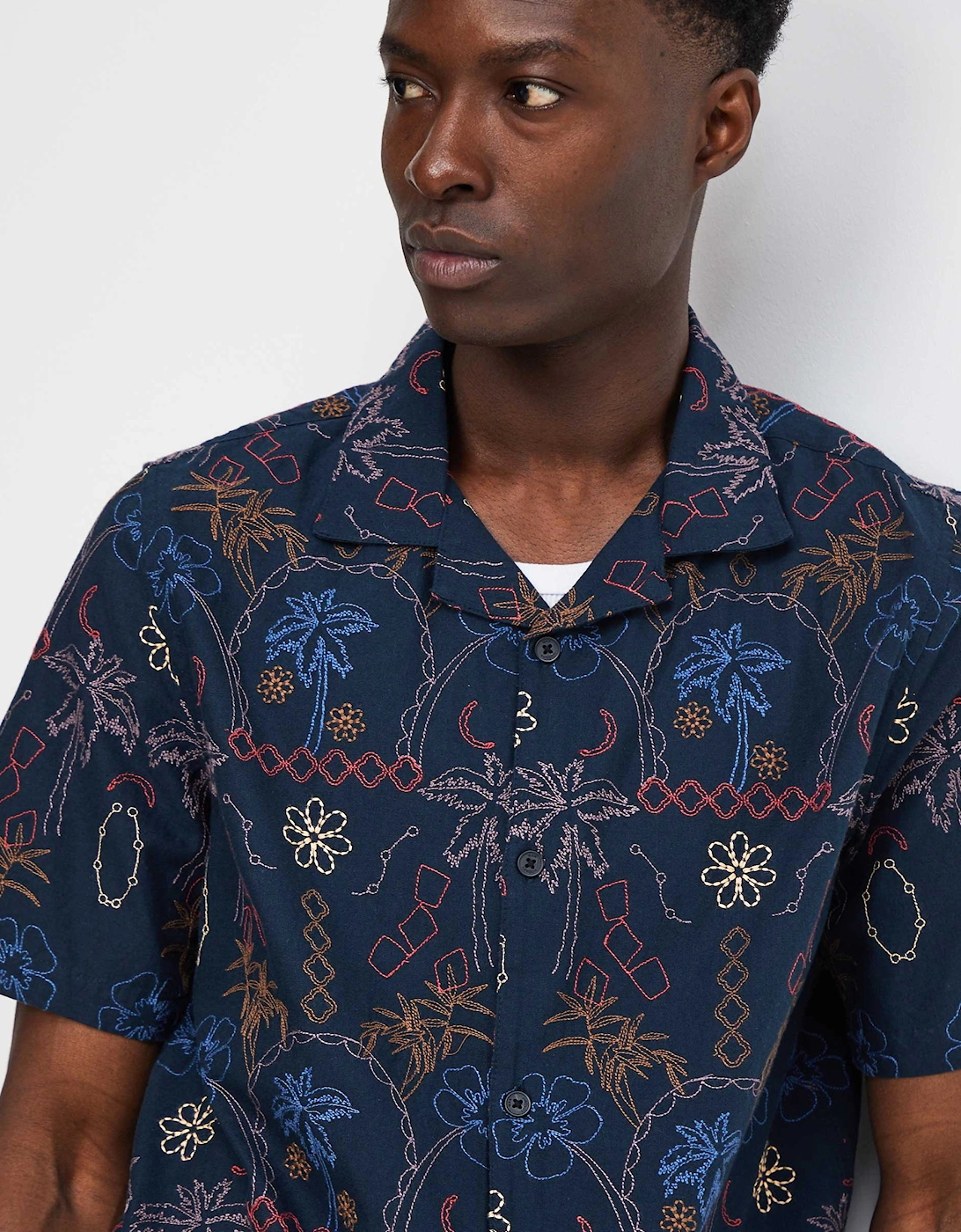 Embroidered Palm Tree Didcot Shirt