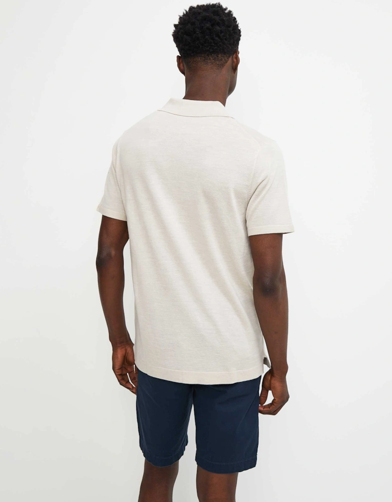 Fine Merino Button Polo Shirt