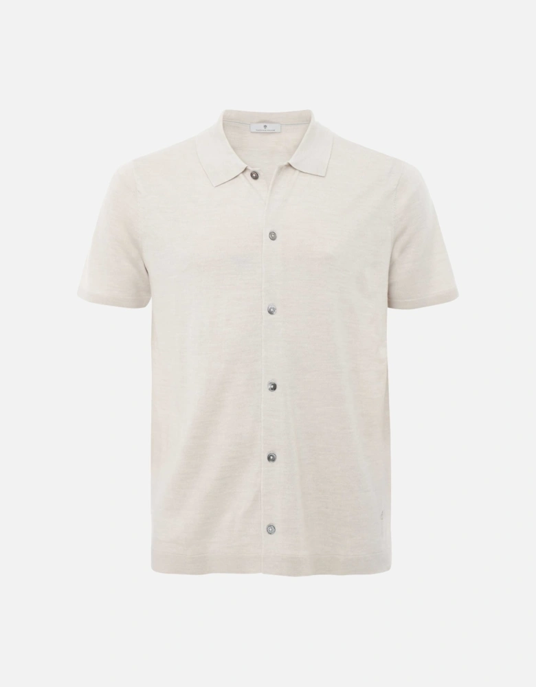Fine Merino Button Polo Shirt